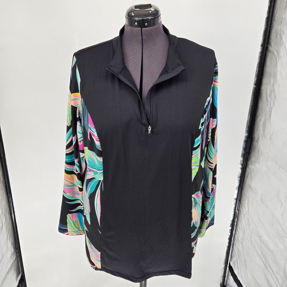 Torrid Black Multicolor Swim Coverup